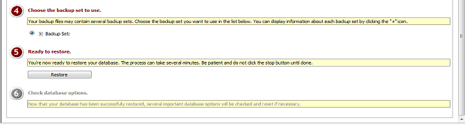 myLittleBackup - Restoring a MS SQL Database #2