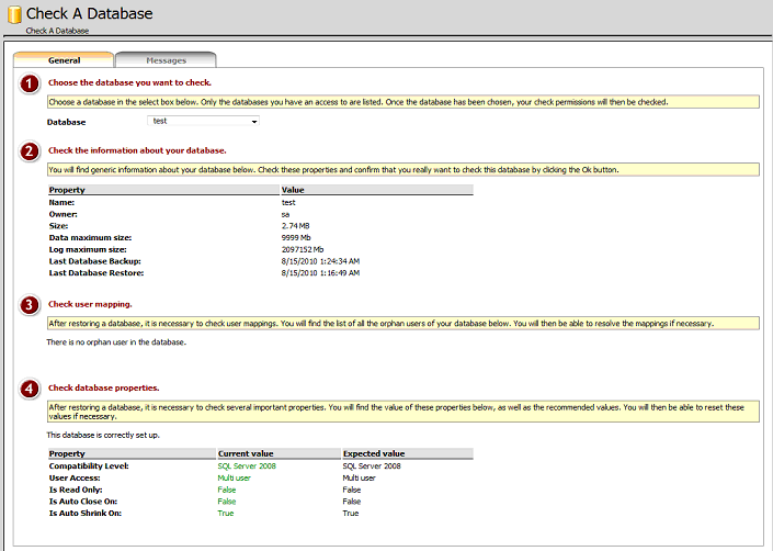 myLittleBackup - Checking Databases for Correct User Mappings